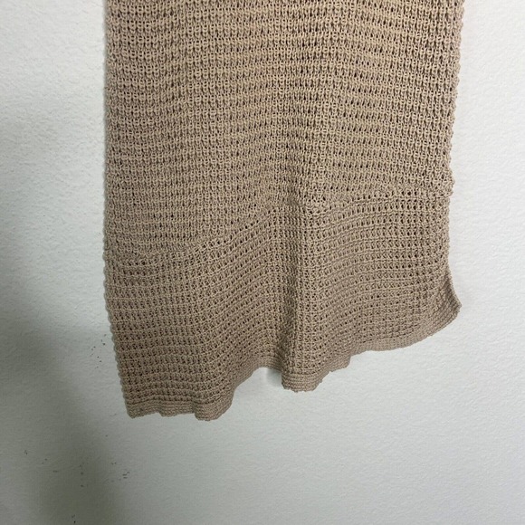 One Grey Day Sleeveless Asymmetric Hem Crochet Tunic Sweater L - Picture 8 of 9